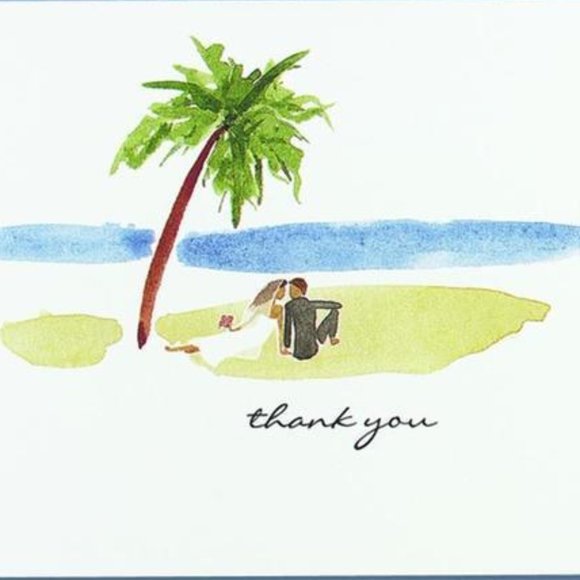 🌴Paradise Thank You Cards + Envelopes 💙 - Picture 1 of 5